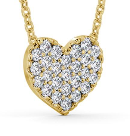 Heart Style Round Diamond Cluster Pendant 9K Yellow Gold PNT141_YG_THUMB1 