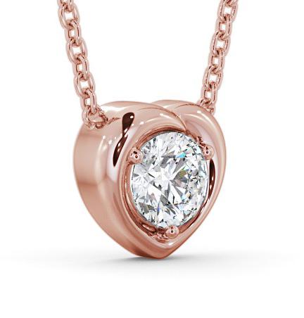 Heart Style Solitaire Stud Diamond Pendant 9K Rose Gold PNT142_RG_THUMB1 