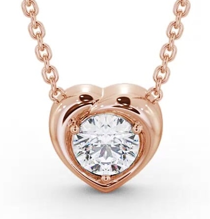 Heart Style Solitaire Stud Diamond Pendant 18K Rose Gold PNT142_RG_THUMB1