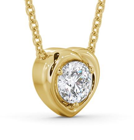 Heart Style Solitaire Stud Diamond Pendant 9K Yellow Gold PNT142_YG_THUMB1 