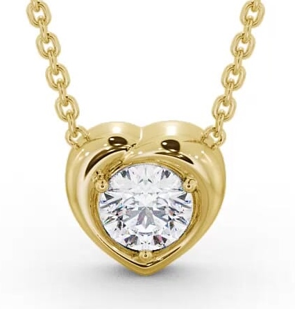 Heart Style Solitaire Stud Diamond Pendant 18K Yellow Gold PNT142_YG_THUMB2 