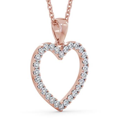 Heart Style Round Diamond Microprong Pendant 18K Rose Gold PNT143_RG_THUMB1 