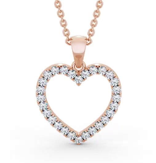 Heart Style Round Diamond Microprong Pendant 9K Rose Gold PNT143_RG_THUMB2 