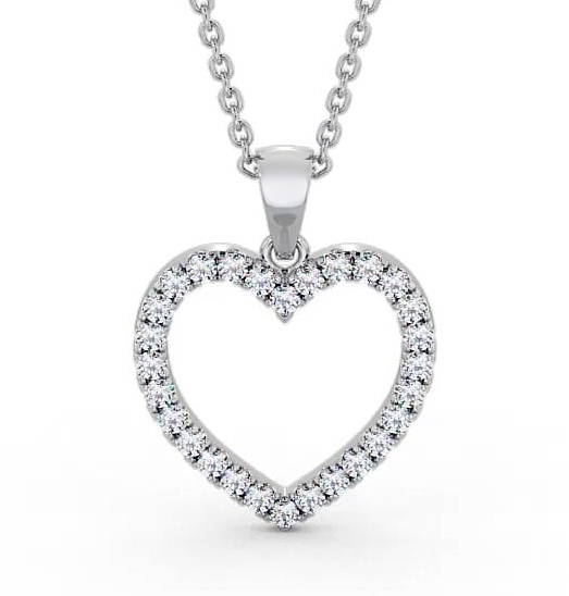 Heart Style Round Diamond Microprong Pendant 18K White Gold PNT143_WG_THUMB1