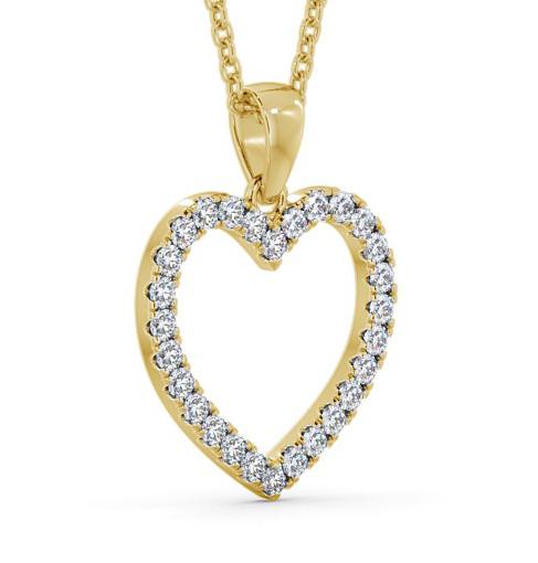 Heart Style Round Diamond Microprong Pendant 18K Yellow Gold PNT143_YG_THUMB1 