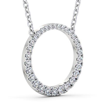 Circle Round Diamond 0.30ct Pendant 18K White Gold PNT144_WG_THUMB1 