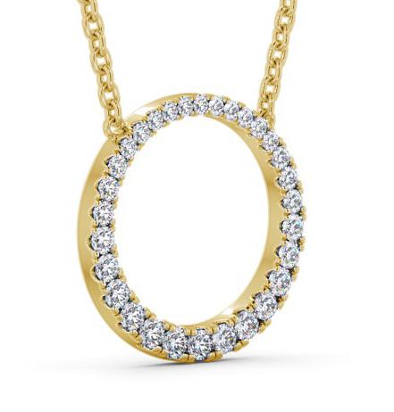 Circle Round Diamond 0.30ct Pendant 18K Yellow Gold PNT144_YG_THUMB1 