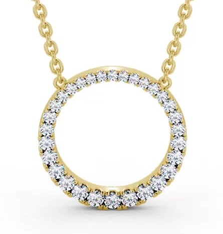 Circle Round Diamond 0.30ct Pendant 18K Yellow Gold PNT144_YG_THUMB2 