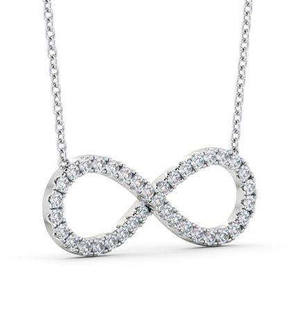 Infinity Style Round Diamond Infinity Design Pendant 18K White Gold PNT145_WG_THUMB1 