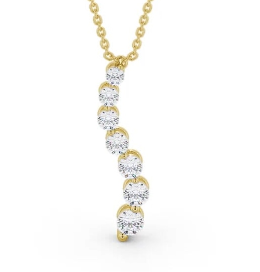 Journey Round Diamond Snake Design Pendant 18K Yellow Gold PNT146_YG_THUMB2 