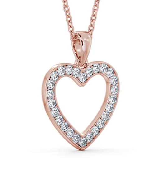 Heart Style Round Diamond Channel Pave Pendant 18K Rose Gold PNT147_RG_THUMB1 