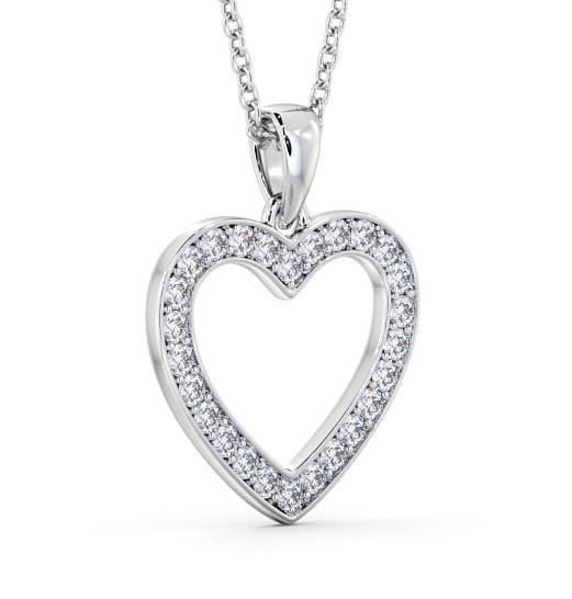 Heart Style Round Diamond Channel Pave Pendant 18K White Gold PNT147_WG_THUMB1 