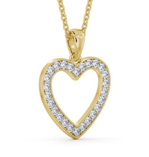 Heart Style Round Diamond Channel Pave Pendant 18K Yellow Gold PNT147_YG_THUMB1 