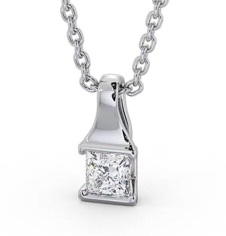 Princess Solitaire Tension Stud Diamond Pendant 18K White Gold PNT149_WG_thumb2.jpg 
