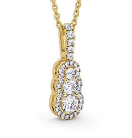 Cluster Style 0.70ct Diamond Pendant 18K Yellow Gold PNT152_YG_THUMB1 