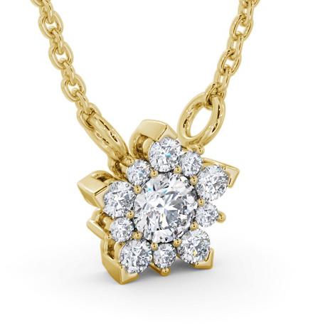 Cluster Round Diamond Pendant 18K Yellow Gold PNT155_YG_THUMB1 
