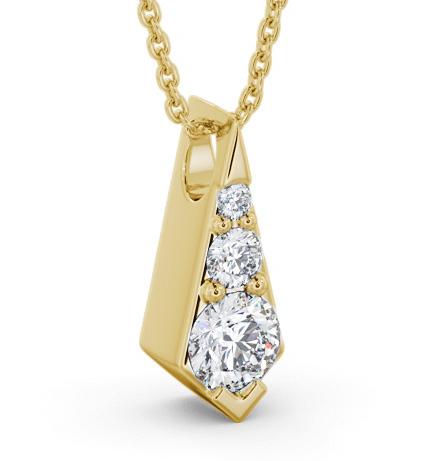 Drop Round Diamond Pendant 18K Yellow Gold PNT156_YG_THUMB1 