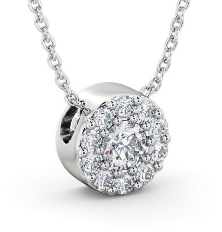 Cluster Round Diamond Three Stone Pendant 9K White Gold PNT157_WG_THUMB1 