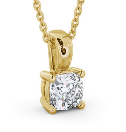 Cushion Solitaire Four Claw Stud Diamond Pendant 18K Yellow Gold PNT158_YG_THUMB1 