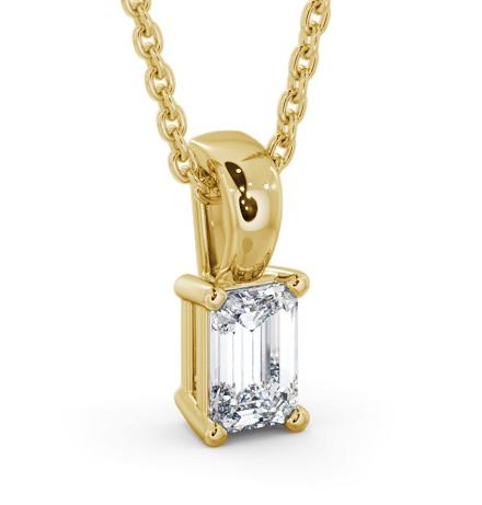 Emerald Solitaire Four Claw Stud Diamond Pendant 18K Yellow Gold PNT159_YG_THUMB1 