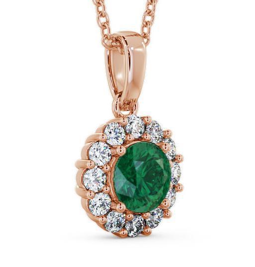 Halo Emerald and Diamond 1.74ct Pendant 9K Rose Gold PNT15GEM_RG_EM_THUMB1 