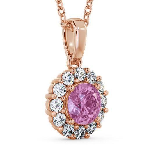 Halo Pink Sapphire and Diamond 1.89ct Pendant 18K Rose Gold PNT15GEM_RG_PS_THUMB1 