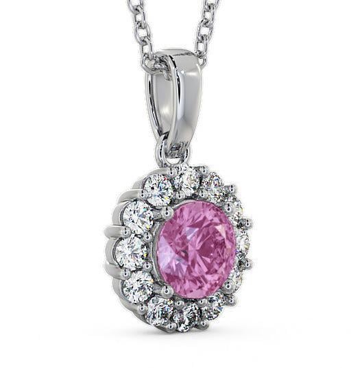 Halo Pink Sapphire and Diamond 1.89ct Pendant 9K White Gold PNT15GEM_WG_PS_THUMB1 