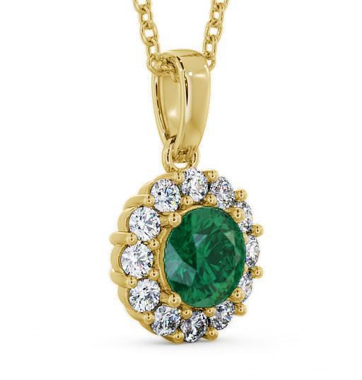 Halo Emerald and Diamond 1.74ct Pendant 18K Yellow Gold PNT15GEM_YG_EM_THUMB1 