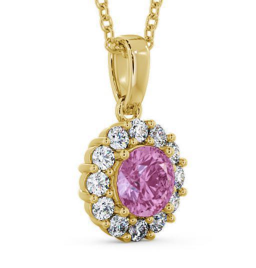 Halo Pink Sapphire and Diamond 1.89ct Pendant 9K Yellow Gold PNT15GEM_YG_PS_THUMB1 