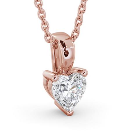 Heart Solitaire Three Claw Stud Diamond Pendant 18K Rose Gold PNT160_RG_THUMB1 