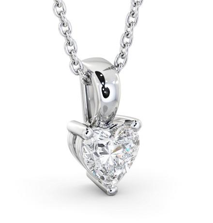 Heart Solitaire Three Claw Stud Diamond Pendant 18K White Gold PNT160_WG_THUMB1 