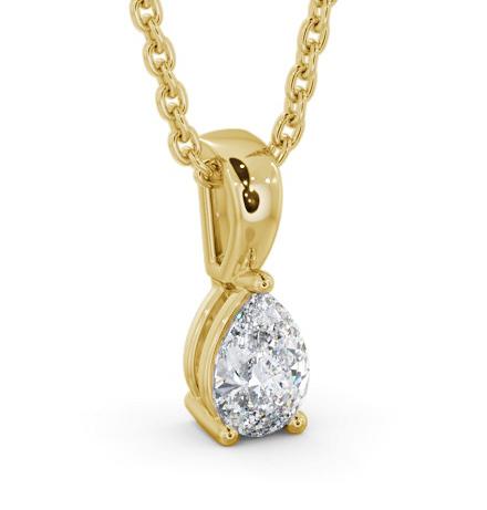 Pear Solitaire Three Claw Stud Diamond Pendant 18K Yellow Gold PNT161_YG_THUMB1 