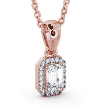 Halo Emerald Diamond Pendant 9K Rose Gold PNT163_RG_THUMB1 