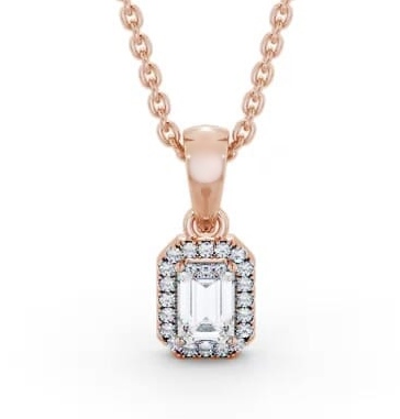 Halo Emerald Diamond Pendant 9K Rose Gold PNT163_RG_THUMB1