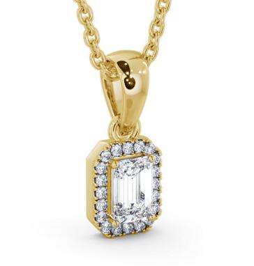 Halo Emerald Diamond Pendant 18K Yellow Gold PNT163_YG_THUMB1 