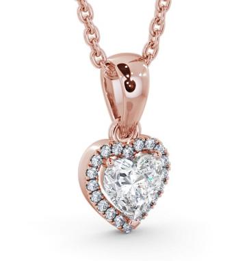 Halo Heart Diamond Pendant 18K Rose Gold PNT164_RG_THUMB1 