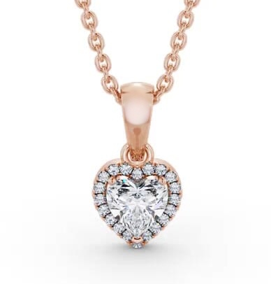 Halo Heart Diamond Pendant 18K Rose Gold PNT164_RG_THUMB1