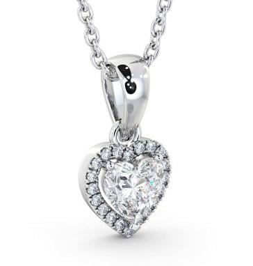 Halo Heart Diamond Pendant 9K White Gold PNT164_WG_THUMB1 
