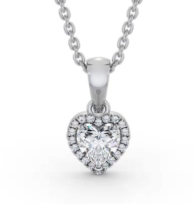 Halo Heart Diamond Pendant 18K White Gold PNT164_WG_THUMB2 