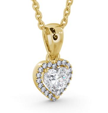 Halo Heart Diamond Pendant 18K Yellow Gold PNT164_YG_THUMB1 