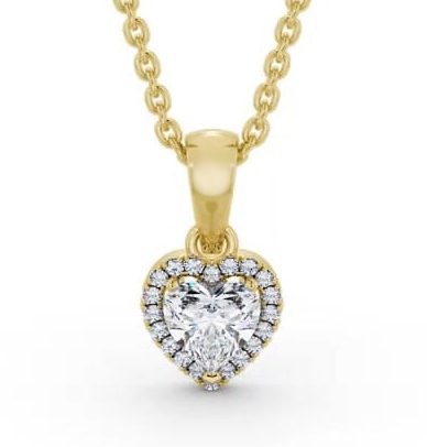 Halo Heart Diamond Pendant 18K Yellow Gold PNT164_YG_THUMB1