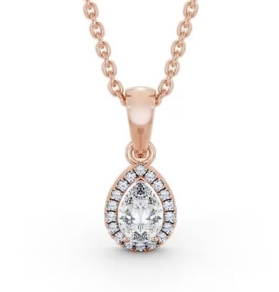 Halo Pear Diamond Pendant 9K Rose Gold PNT165_RG_THUMB2 