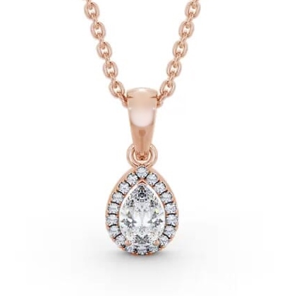 Halo Pear Diamond Pendant 18K Rose Gold PNT165_RG_THUMB1