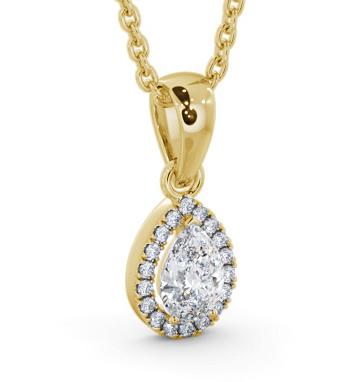 Halo Pear Diamond Pendant 18K Yellow Gold PNT165_YG_THUMB1 