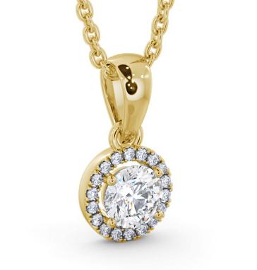 Halo Round Diamond Pendant 9K Yellow Gold PNT166_YG_THUMB1 