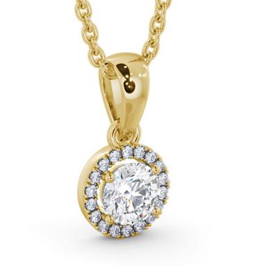 Halo Round Diamond Pendant 18K Yellow Gold PNT166_YG_THUMB1 