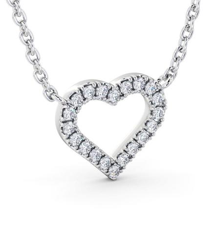 Heart Design Diamond Pendant 9K White Gold PNT167_WG_THUMB1 