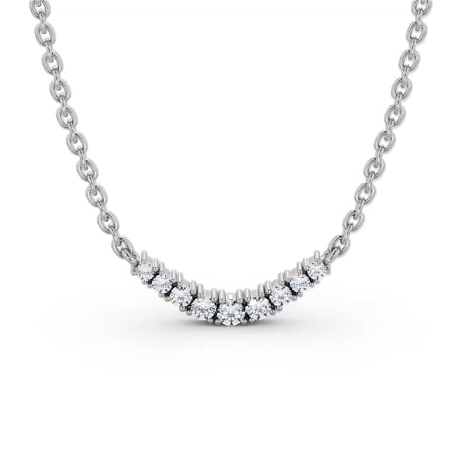 Bar Style Diamond Pendant 18K White Gold - Melinda PNT170_WG_NECK
