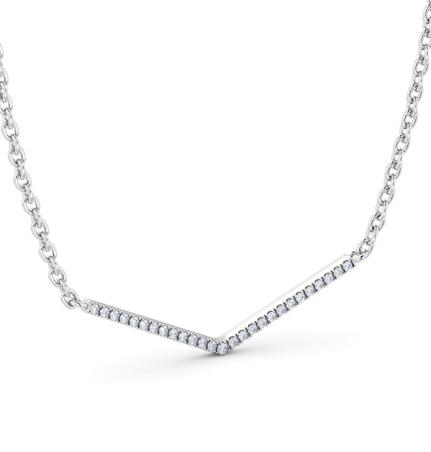 Bar Style Diamond V Shape Pendant 9K White Gold PNT171_WG_THUMB1 