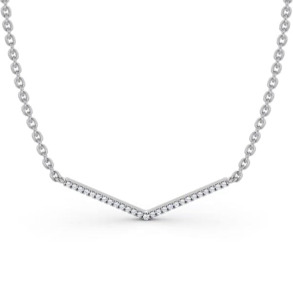 Bar Style Diamond V Shape Pendant 18K White Gold PNT171_WG_THUMB2 